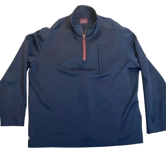 Untuckit Mens Quarter-Zip Pullover 2XL Jacket Navy With Zipper Pocket - Picture 1 of 8
